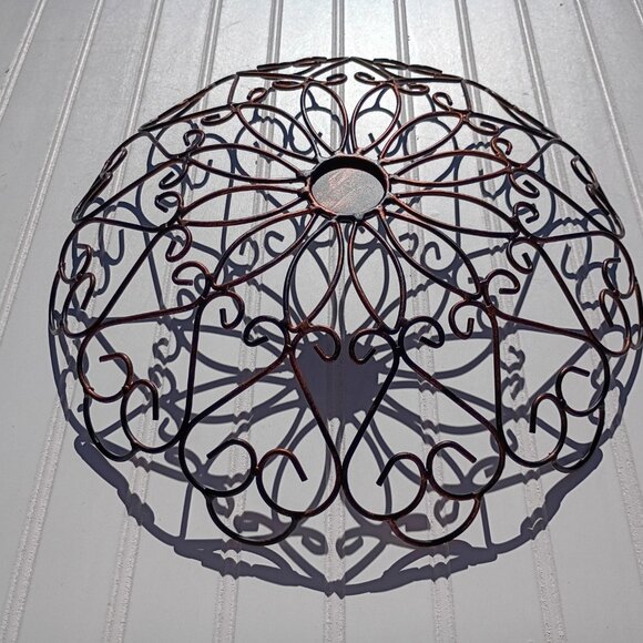 Metal Wire Fruit Bowl Bread Basket Oil Rubbed Bronze Decorative Ornate Scroll - Picture 4 of 8